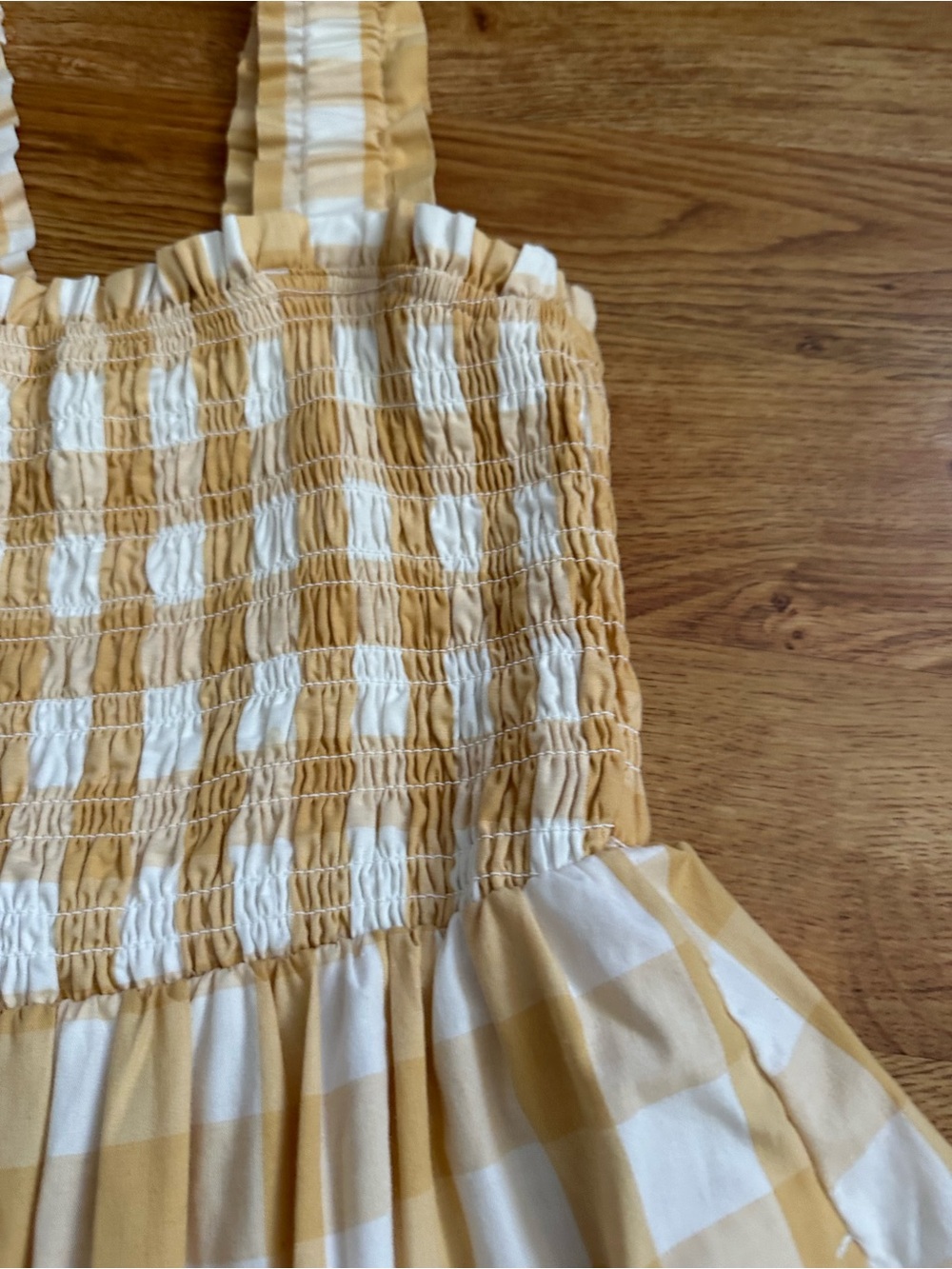 Abercrombie & Fitch Yellow Gingham Smocked Maxi Dress S - Picture 12 of 16